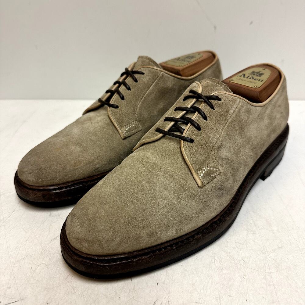 VGUC Ralph Lauren Purple Label Tan Suede Derby Ridgeway Sole Made in Italy 8 D